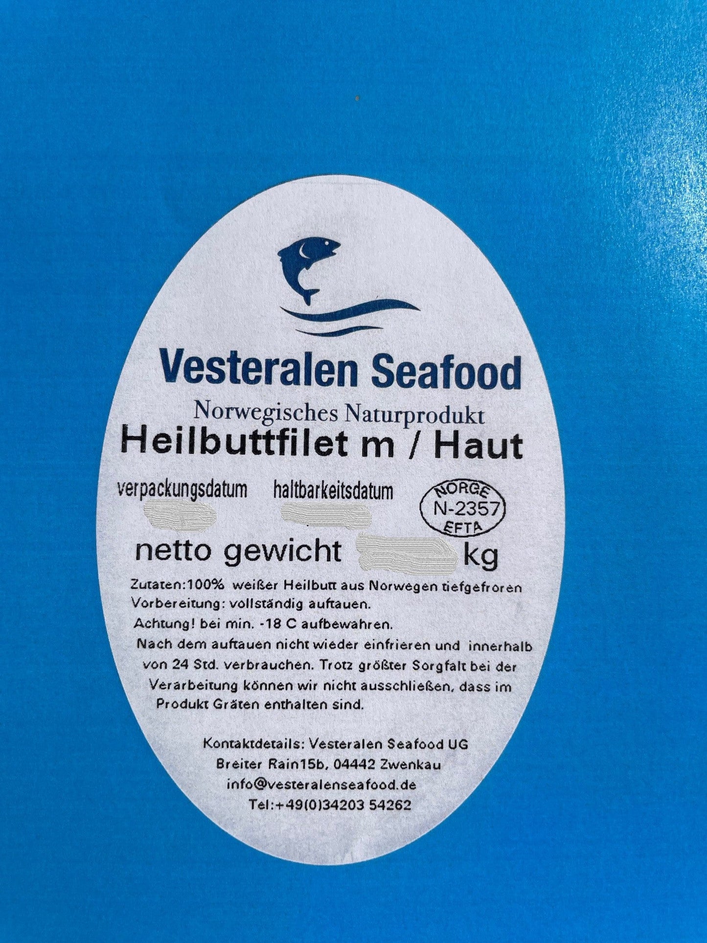 Heilbutt Filet mit Haut 1000g